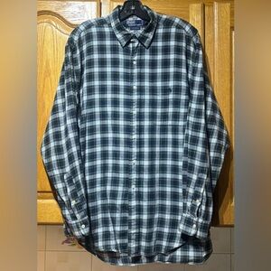 Polo Ralph Lauren Plaid Tartan Flannel Button Up Shirt Men’s Large EUC
